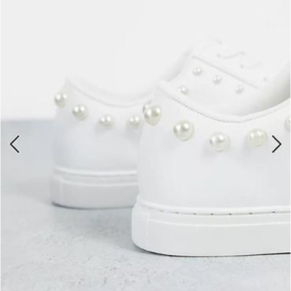 ASOS white sneakers with Pearl detail, new in box! - Picture 3 of 4